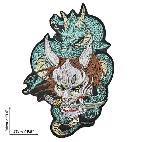 Großer Drache japanische Yokai Geist zum Aufbügeln bestickter Patch Applikation Bikerweste - Bild 6 von 6