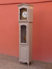Orologio pendolo comtoise a colonna, laccato Shabby Chic, '900 - H 210 cm!