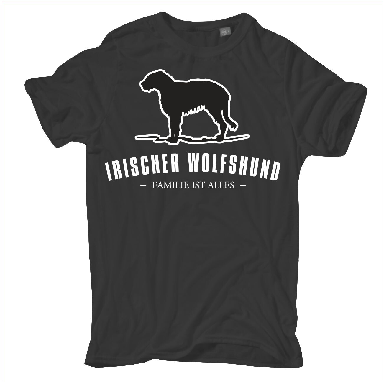 Herren Männer T-Shirt Irischer Wolfshund Familie ist alles Hunde Motive Sprüche