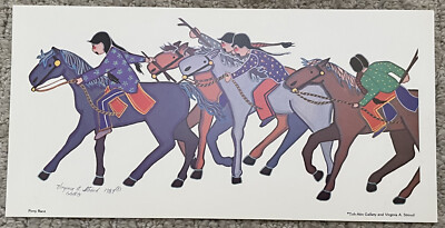 Virginia A Stroud Print PONY RACE 5'' x 10'' Native American 1984