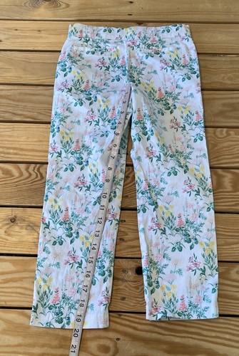 Janie & Jack Girl’s Floral pants size 8 White CC - Picture 6 of 8