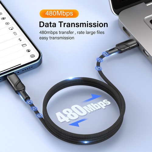 1M 2M 3M PD Fast Charge USB C Charger Cord Data Sync Cable For Apple iPhone iPad - Picture 4 of 13