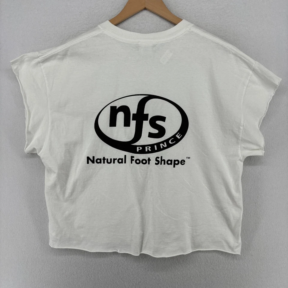 Camisa PRINCE Mujer XL FORMA NATURAL DEL PIE Top Recortado Algodón Blanco De Colección EE. UU. Foto 2 de 4