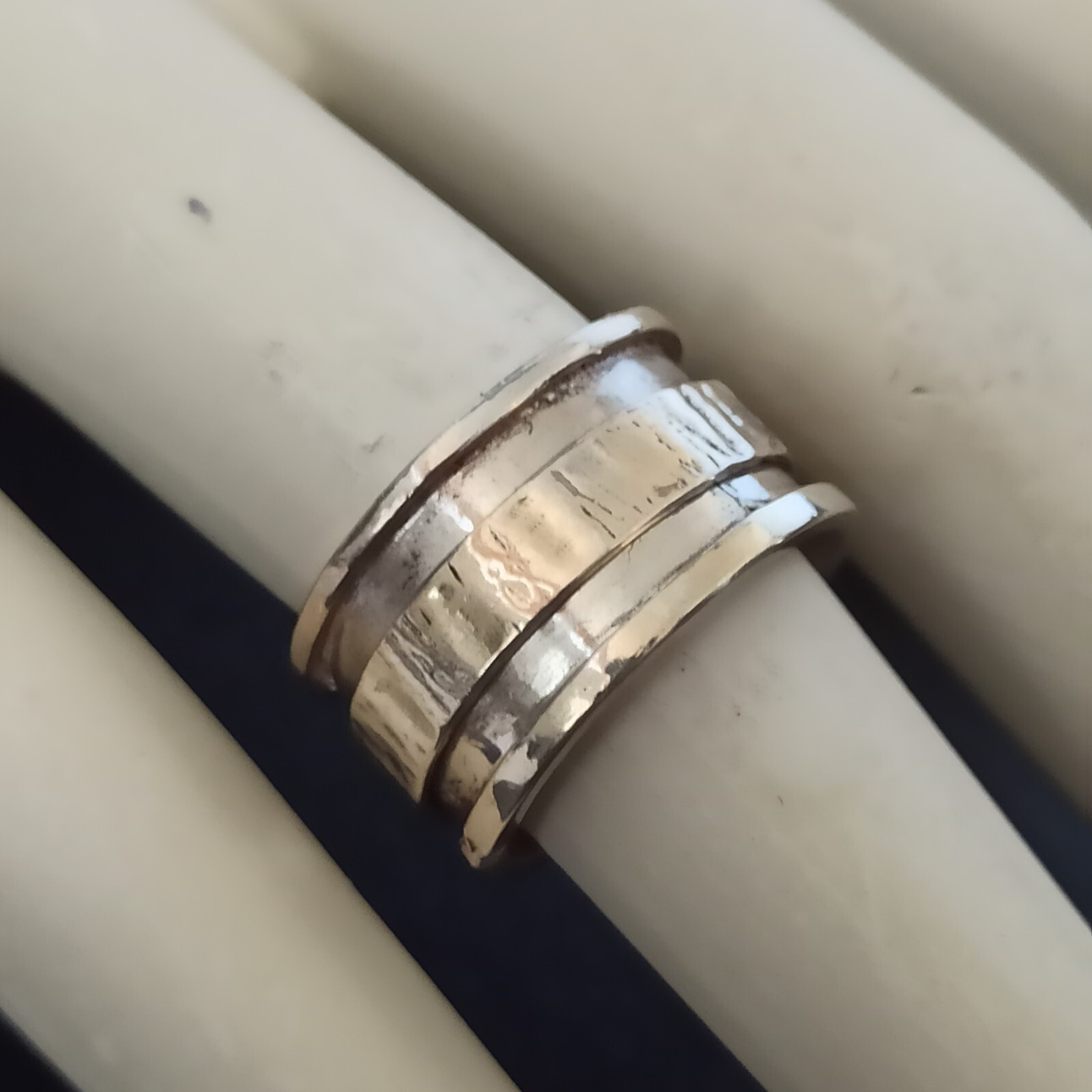 Silver Spinner Ring Handmade Artisan 925 Band Mod… - image 17