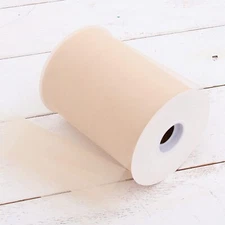 Threadart Mega Roll Tulle Fabric - 6"x100yd Decorations & Wedding - Beige