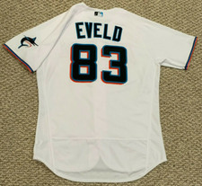 EVELD size 46 #83 2020 MIAMI MARLINS game used jersey home white NIKE MLB