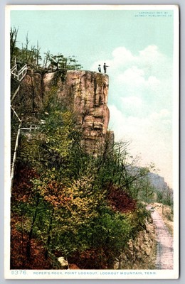 Lookout Mountain Tennessee~Men on Ropers Rock Point Lookout~Detroit Pub Co~1907
