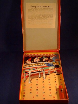 Ancien Jeu De Billes 'Essayez La Fortune !' – Boîte Fête Foraine Tir Clowns
