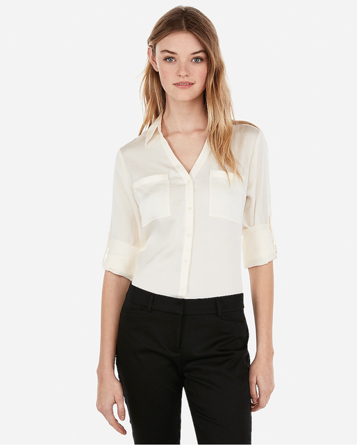 EXPRESS Original Fit Portofino Shirt Ivory Size XS item 09799357 eBay