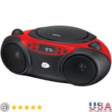 GPX CD Boombox AM FM Radio LED Display Top-Loading CD Player Aux Input Portable