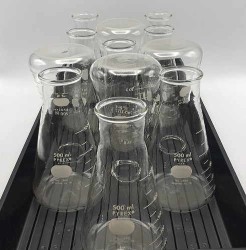 NEW Pyrex 5100-500 Flasks Erlenmeyer Wide Mouth 500mL - Many Available ! - Picture 6 of 8