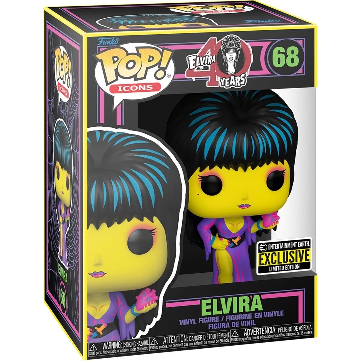 Elvira Black Light Funko Pop! Vinyl Figure #68 - Entertainment
