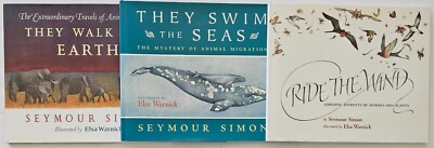 3 NEW They Walk the Earth,Swim the Seas,Ride Wind by Seymour Simon, Elsa Warnick
