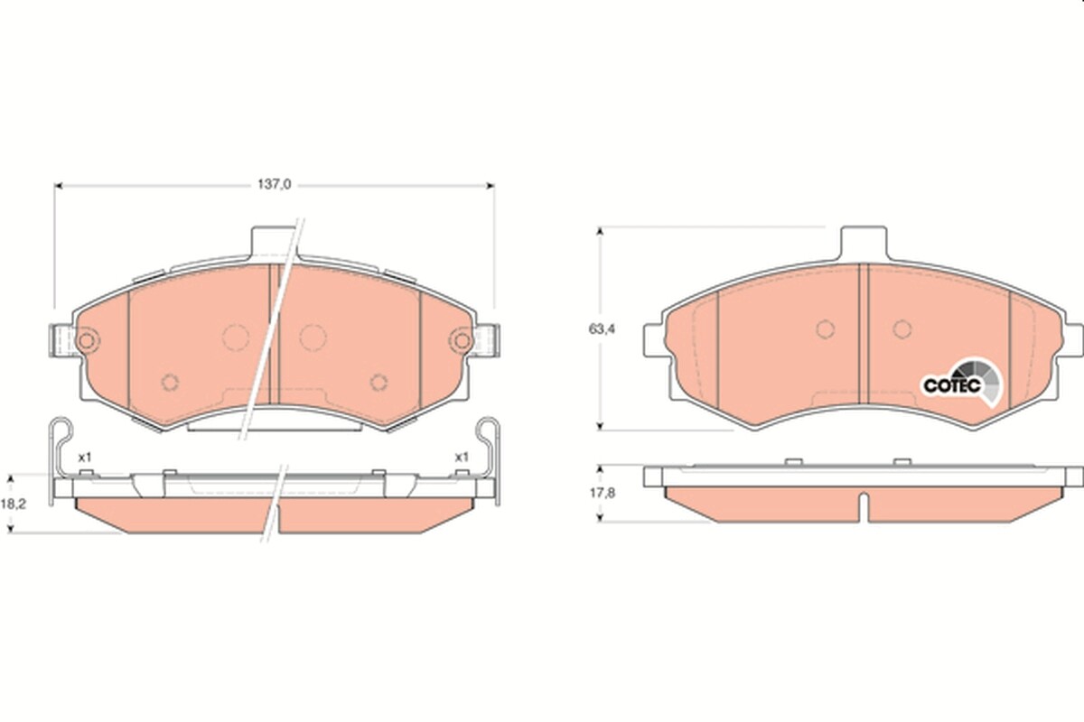 GDB3378 TRW Brake Pad Set, disc brake for HYUNDAI,HYUNDAI (BEIJING)