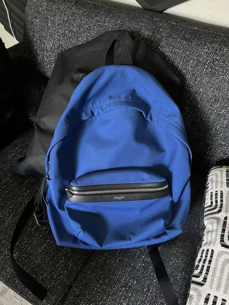 Saint Laurent City Backpack Blue YSL Canvas | eBay