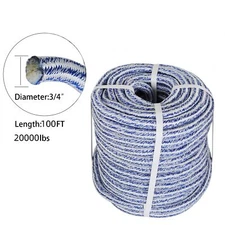 24 Strand Braid Polyester Rope 3/4" × 100' Arborist Tree  Rope 20000Lbs
