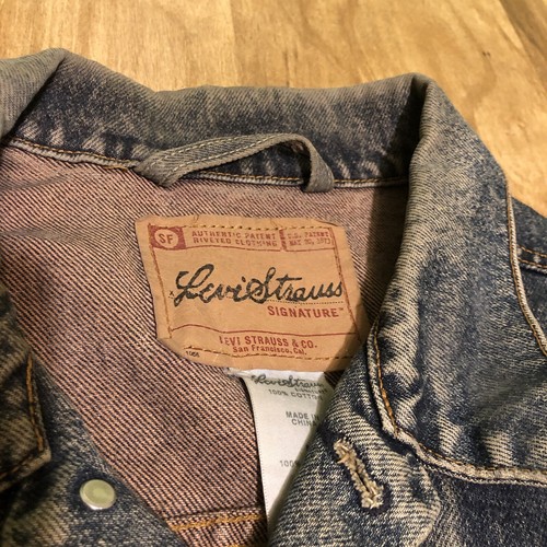 Men’s Levi Strauss Signature Denim Jean Trucker Jacket Western Wash Size Medium - Picture 5 of 11