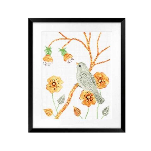 Spring Brids and Flower DIY Cross Stitch Stamped Kits Pre-Printed 11CT Embroider