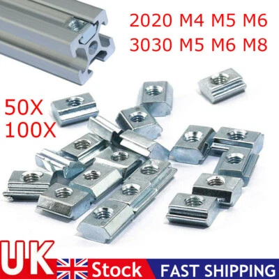 M4 M5 M6 M8 T-nut Square Solid Slide in Sliding Nut Aluminum Extrusion 2020 3030