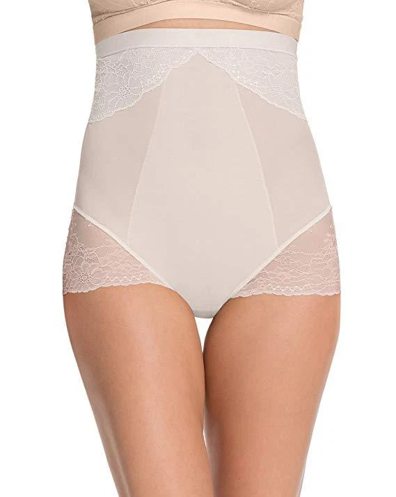 SPANX 10121P Lace High Waisted Brief Underwear Clean White ( 2X