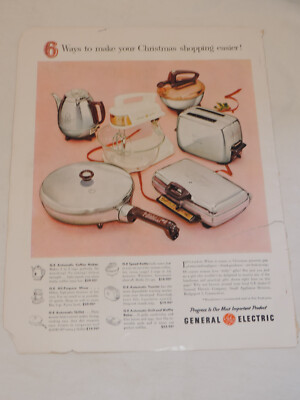 1955 GENERAL ELECTRIC SMALL APPLIANCES Large Format Full Page Color Print Advert