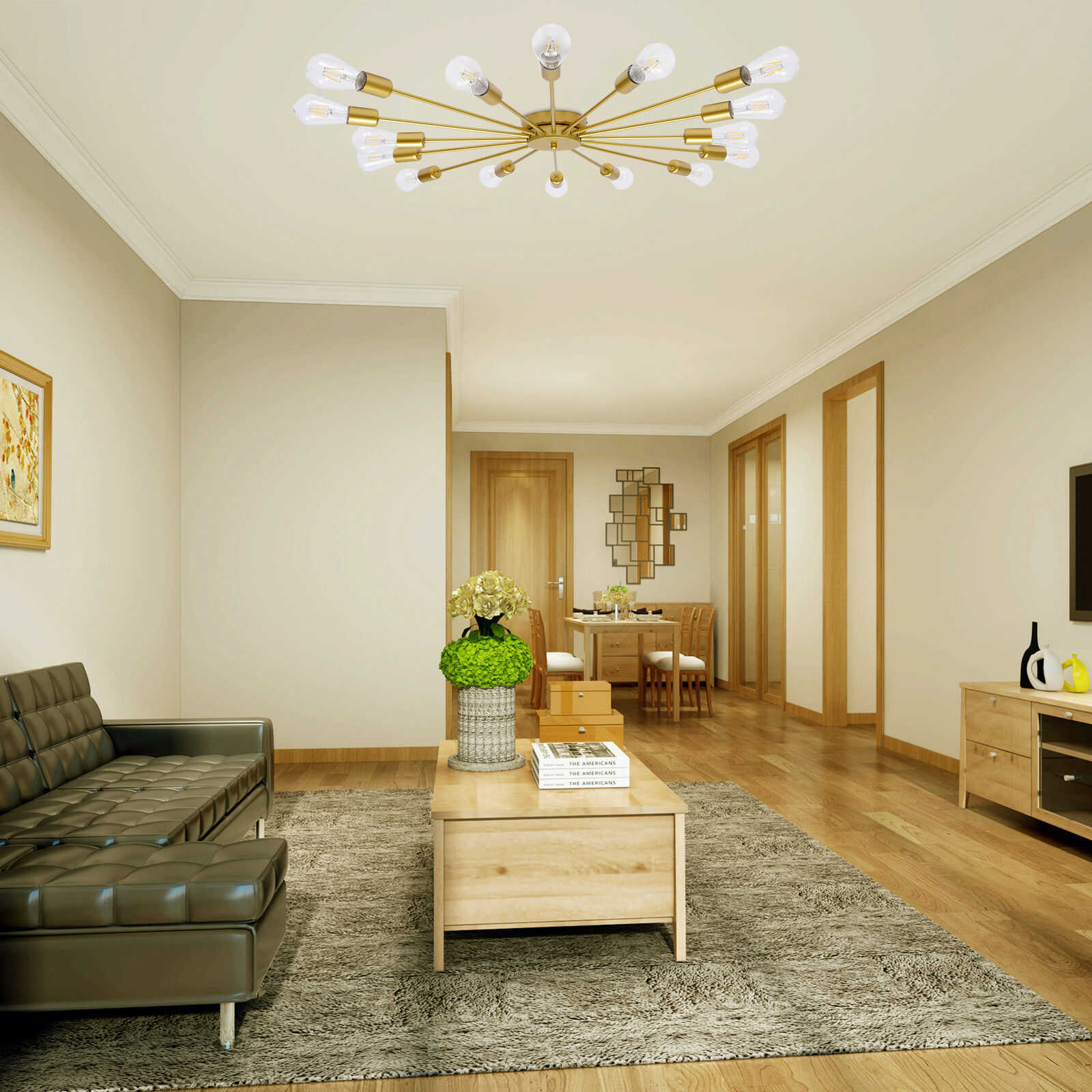 16-Head Ceiling Light  Creative Pendant LED Chandelier E27 Bulb for living rooms