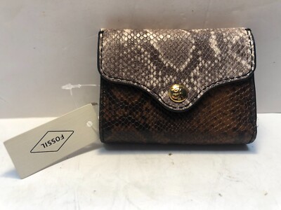 NWT Fossil Tri-Fold Credit Card Case/Coin Purse Python Item # SL 8282874 KH