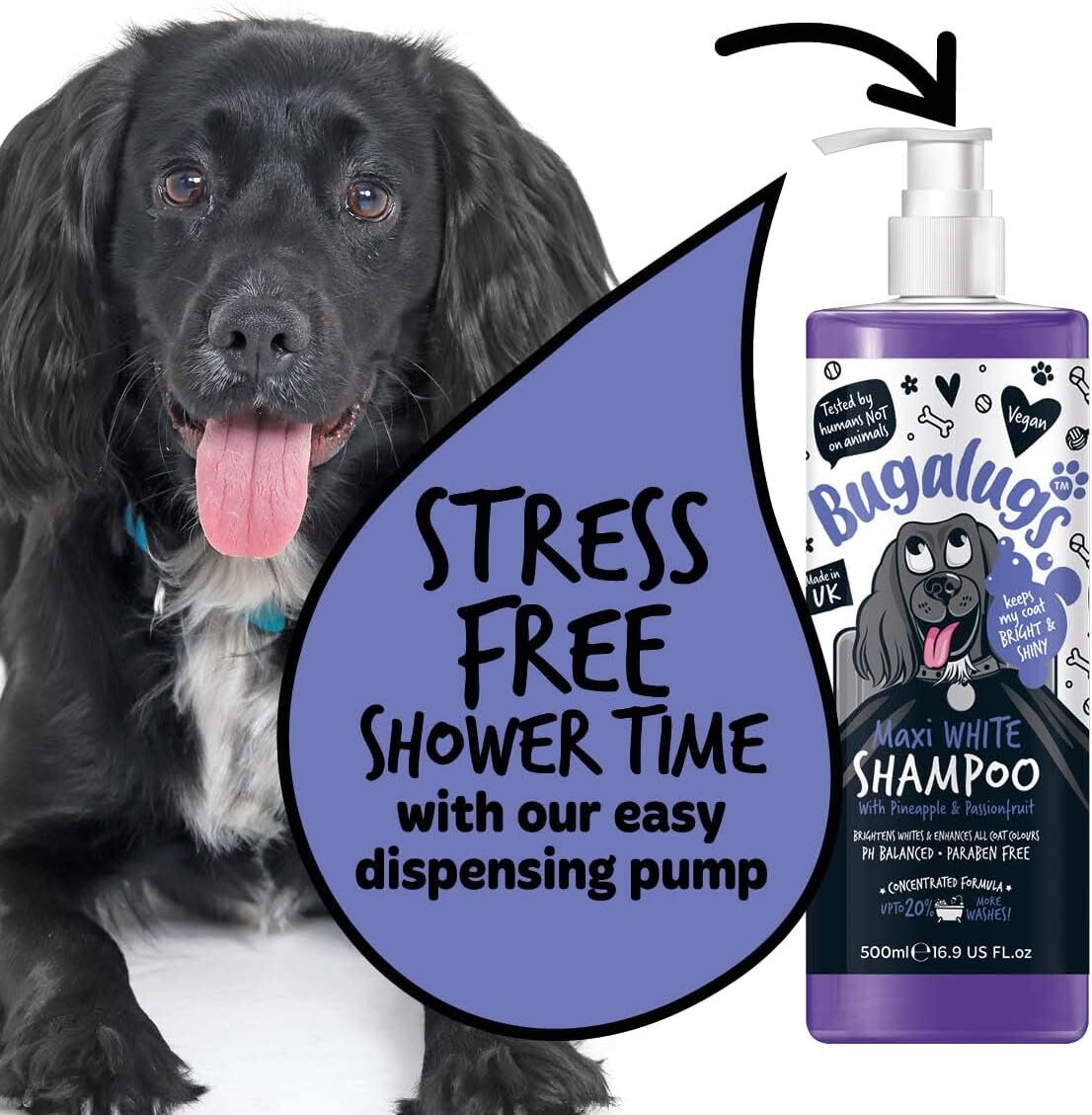 Bugalugs Maxi White Shampoo Whitening & Brightening Shampoo for Dogs