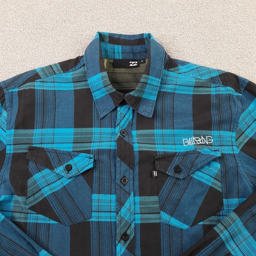 Billabong Mens Shirt Small Tartan Check Long Sleeve Button Up Collared Top - Picture 3 of 12