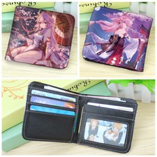 Genshin Impact Anime Unisex Bifold Wallet Cosplay Purse Card Cash Wallets 5