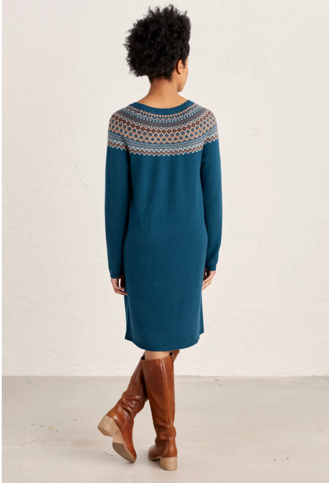 Seasalt Knitted Centrepiece Dress, Icelandic Raincloud, Size 18, NWT