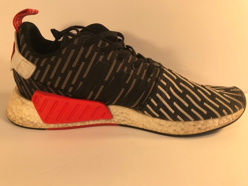 Mens Adidas NMD R2 Primeknit boost core shoes,Black & White Stripes Size 14 - Picture 10 of 11
