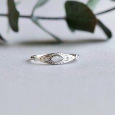 Sterling Silver Marquise Ring, Mother of Pearl Ring, 925 Sterling Silver Ring