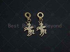 Clear CZ Micro Pave Unicorn Pendant/Charm, Unicorn Pendant Charm,legendary