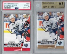 2017/18 UD CHL ALEXIS LAFRENIERE STARS ROOKIE+RED BOTH GEM MINT(9.5 BCG, 10 PSA)