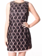 DIESEL Women's D-Iris Lace and Embellished Collar Dress, Black/Pink, Size S