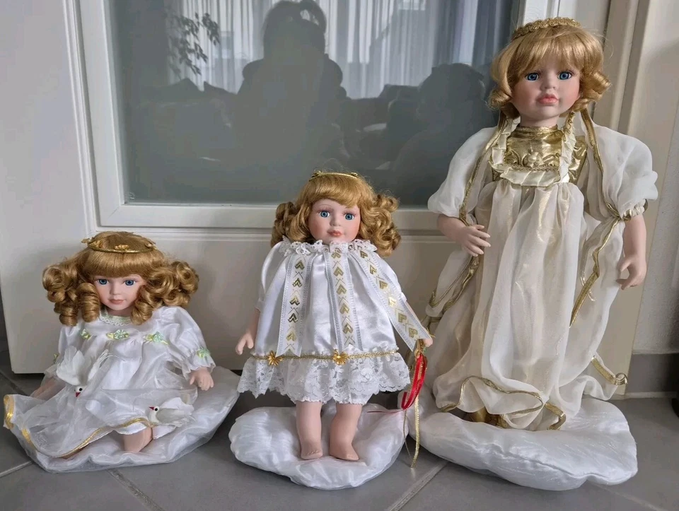 ANGEL OF PEACE❤️WEIHNACHTSEDITION 2001❤️  3 ENGEL❤️KÜNSTLERPUPPEN❤️46/32/30 CM❤️