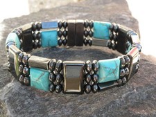 Pick 1 Of 13 Triple Magnetic Bracelet Hematite  Gemstone Therapy