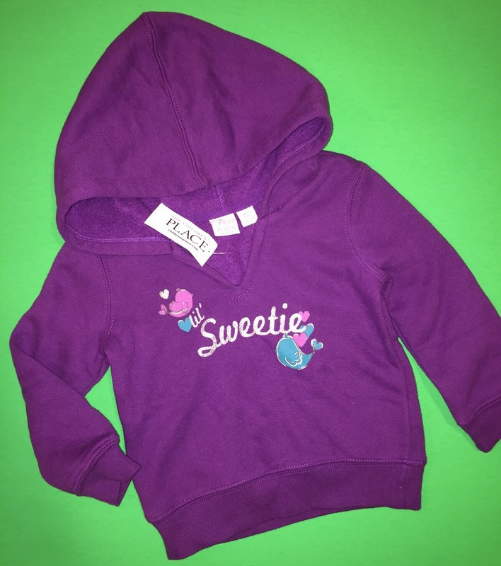 NEW "Lil Sweetie" Baby Girls Graphic Hood Sweater Shirt 18-24 Months Gift $19.95