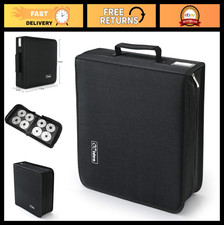 264 Capacity CD/DVD Storage Case, Media Binder Wallet, Disc Organizer - Black