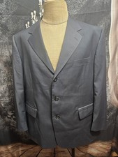 KILBURNE  FINCH, MEN'S GRAY POLY BL 3 BUTTON LINED BLAZER, SIZE 46S