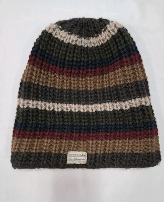 KuSan 100% Wool Knit Beanie Hat Multicolored Ski Snow Winter Sports 
