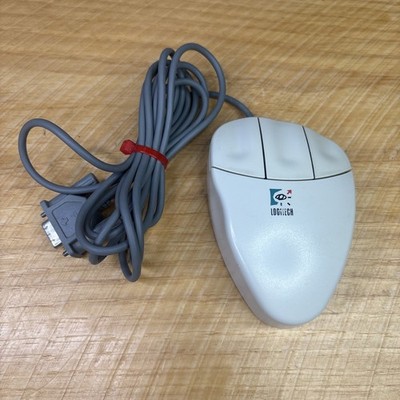 Vintage Logitech MouseMan Serial MousePort ML38  Mechanical Ball Mouse Untested