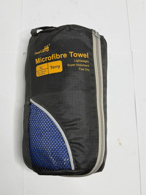 New Ace Camp Blue Terry Microfiber Towel for Camping Backpacking XL 30'' x 60''