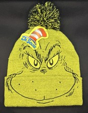 New Dr Seuss Grinch Beanie Hat Christmas Knit Cap Adult Youth One Size Fits All
