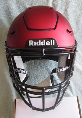 RIDDELL SPEEDFLEX METALLIC RED WHITE MASK FOOTBALL HELMET ADULT SIZE LARGE