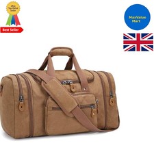 Vielseitige 40L/50L Canvas Wochenendtasche für Herren - Reisetasche mit mehreren Taschen