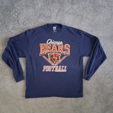 Y2K NFL Junk Food Chicago Bears Men's Size XL Field Goal LS T-Shirt Navy Blue 