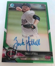 2018 Bowman Chrome Prospect Autographs Zack Littell #CPA-ZL Printing Plate33/99