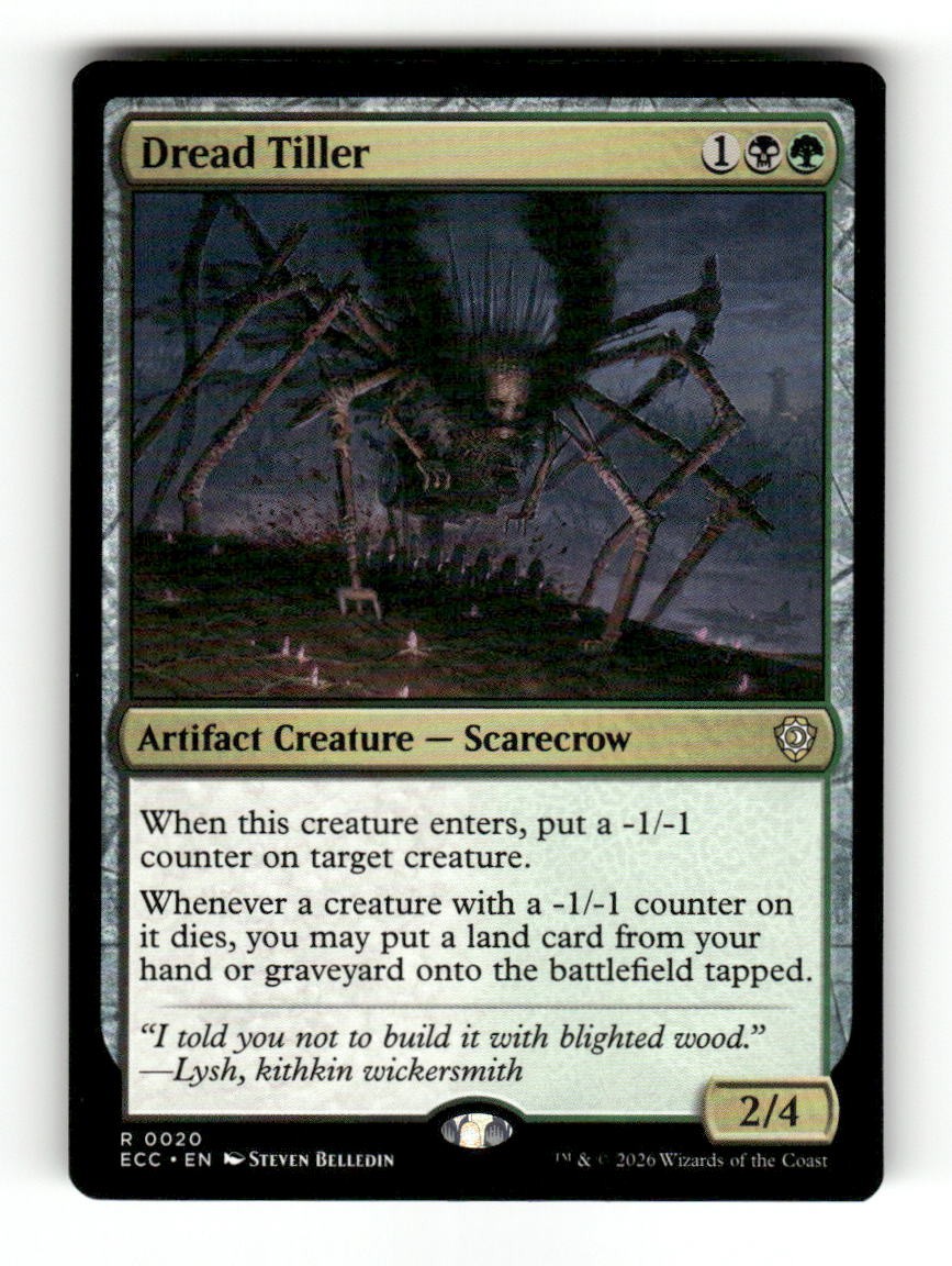 Dread Tiller 20 Rare Commander: Lorwyn Eclipsed Magic: The Gathering Near Mint